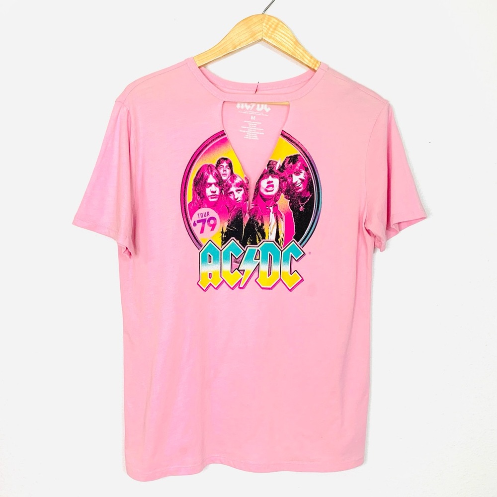 ACDC Pink Graphic Band Tour Shirt Size Medium - Picture 2 of 4